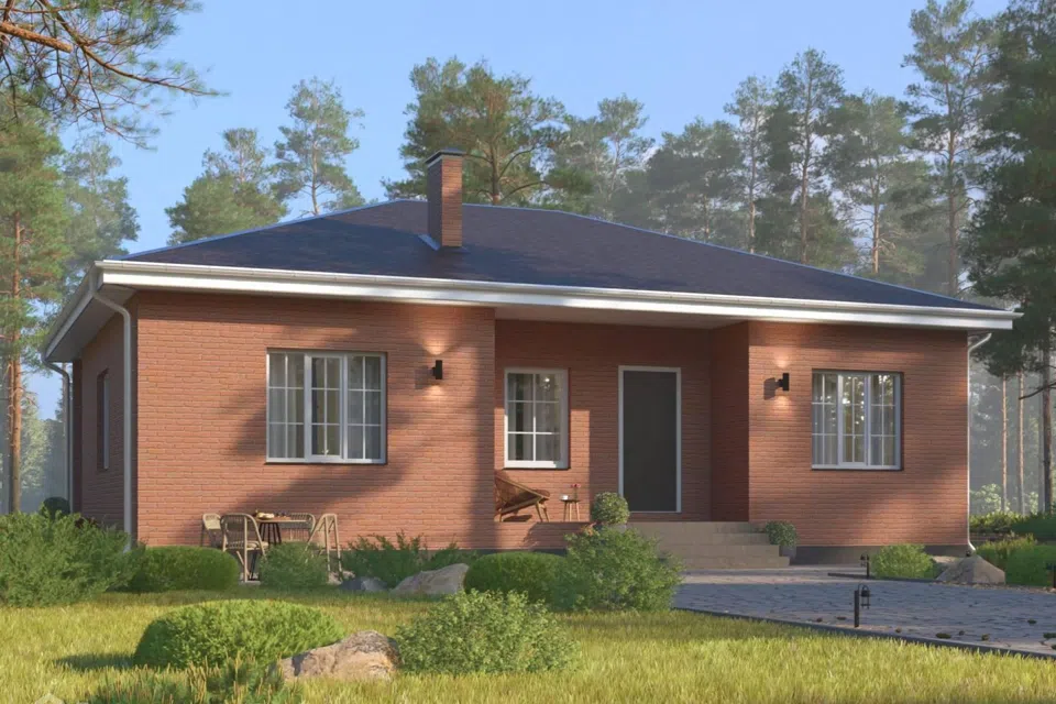 Проект дома Проект-12 из материала Кирпич площадью
       111 м²,
       3 спальни,
       1 этаж
