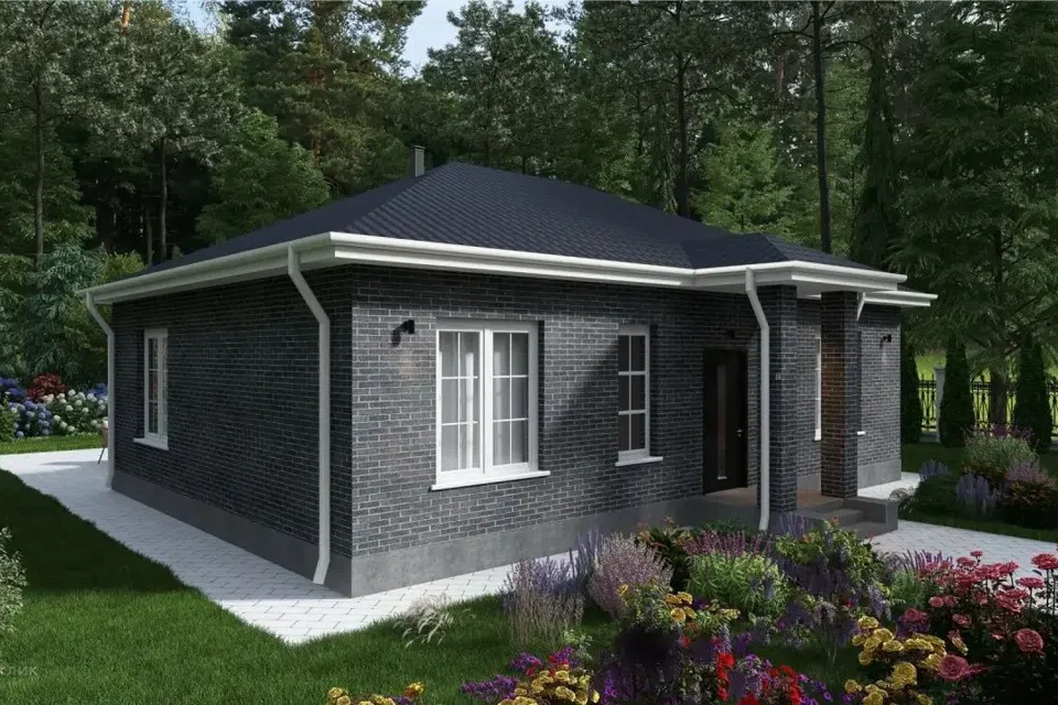 Проект дома 1 из материала Кирпич площадью 
       95 м²,
       3 спальни,
       1 этаж