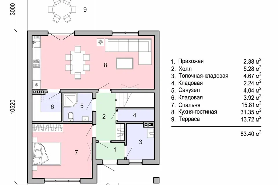 Проект дома Проект №303-4 из материала Газобетонные блоки площадью 
       137 м²,
       4 спальни,
       2 этажа
