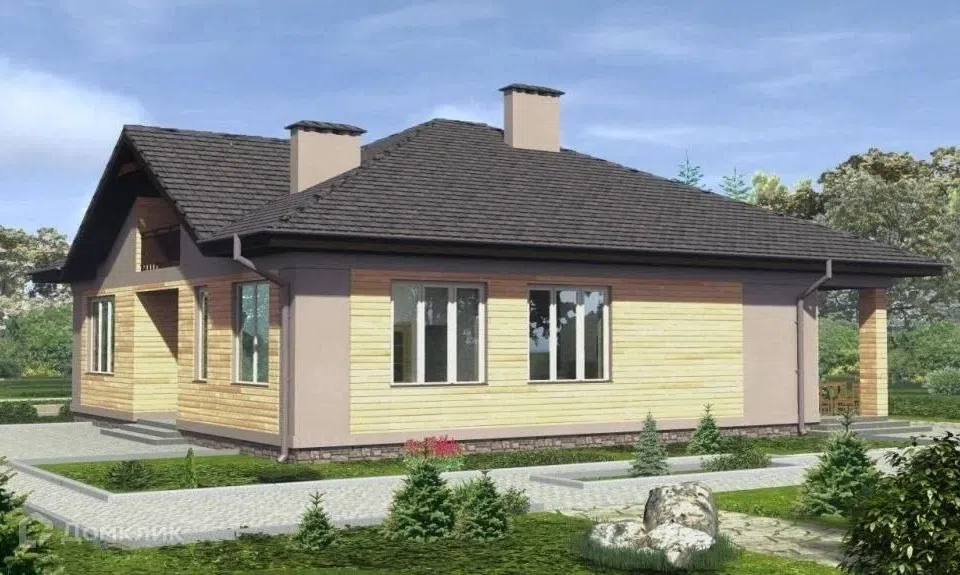 Проект дома Вилладж из материала Каркасный дом площадью
       154 м²,
       5 спален,
       1 этаж