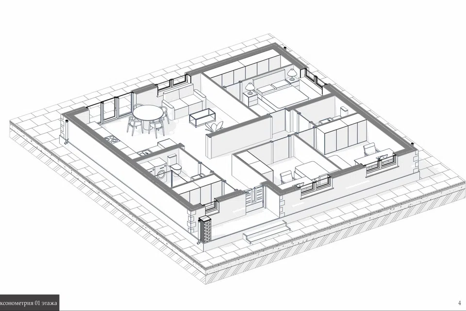 Проект дома АП 8 из материала Кирпич площадью
       94 м²,
       3 спальни,
       1 этаж