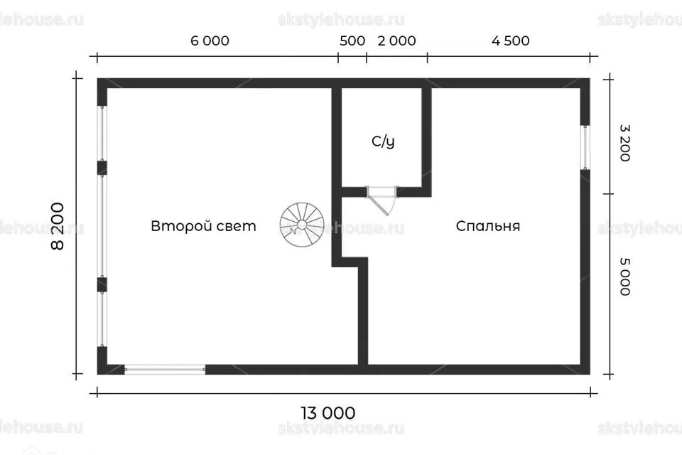 Проект дома Каркасный дом BARN 5.0 из материала Каркасный дом площадью
190 м²,
2 спальни,
2 этажа
