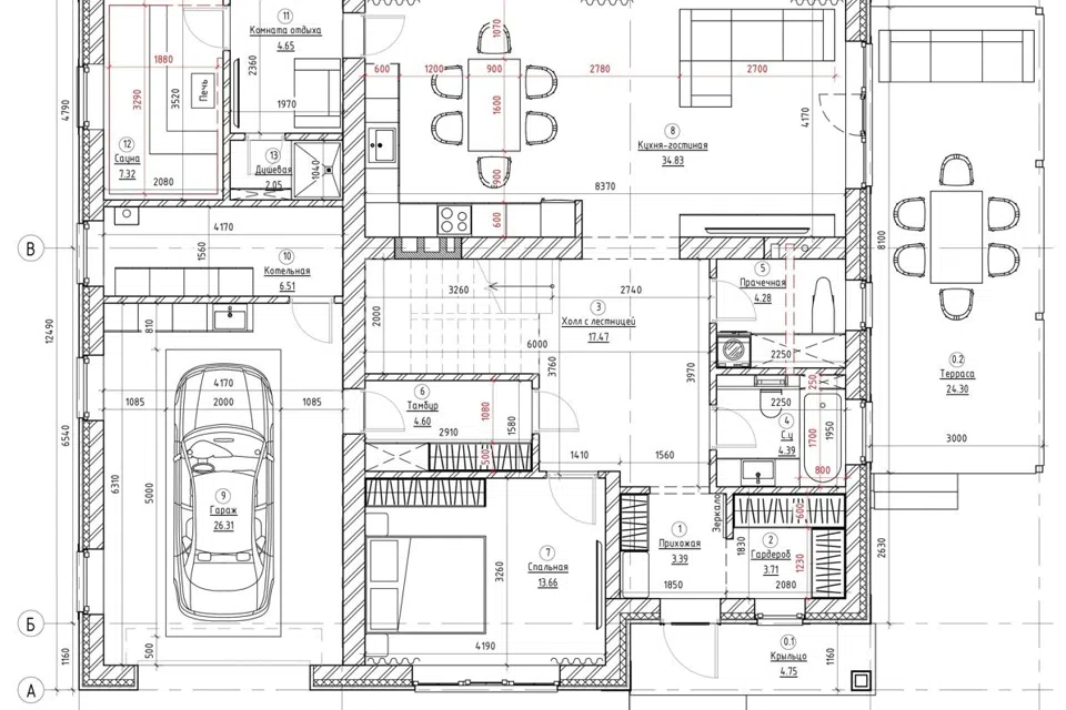 Проект дома GS-242 из материала Кирпич площадью
242 м²,
4 спальни,
2 этажа