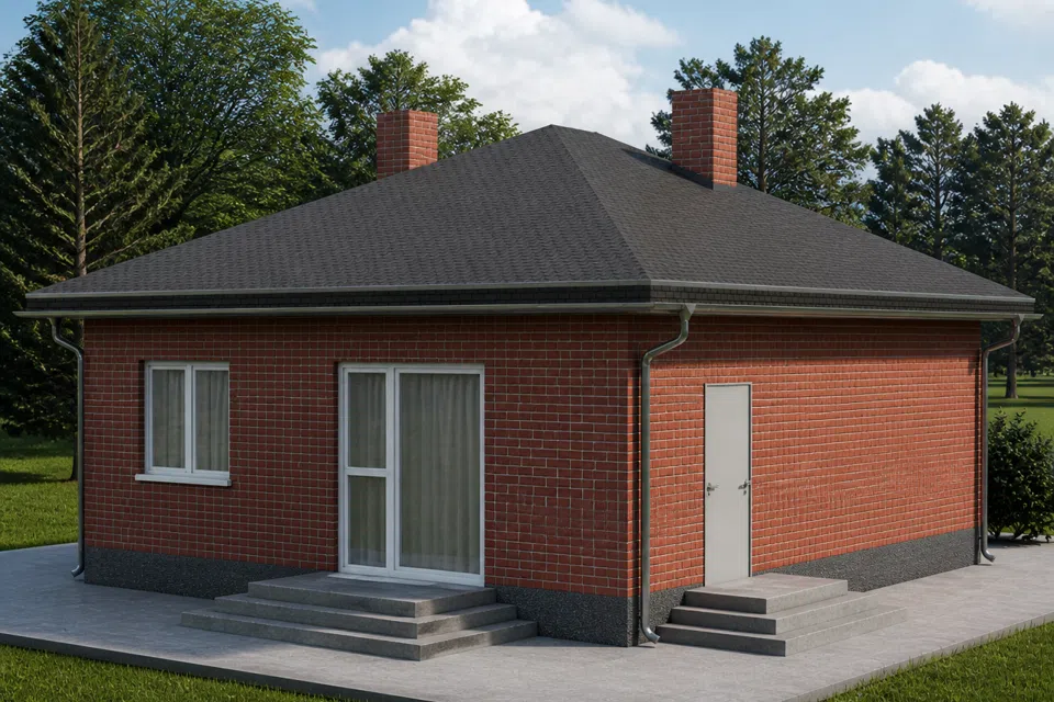 Проект дома К-85 из материала Газосиликатные блоки площадью 
       65 м²,
       3 спальни,
       1 этаж