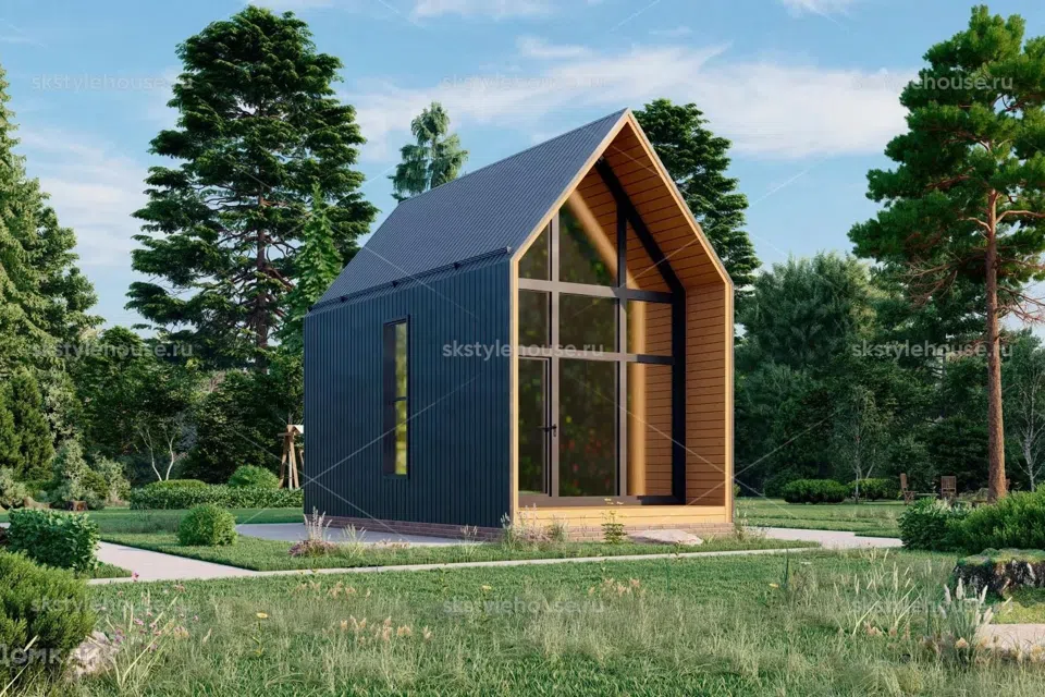 Проект дома Каркасный дом BARN MINI из материала Каркасный дом площадью
20 м²,
1 спальня,
2 этажа