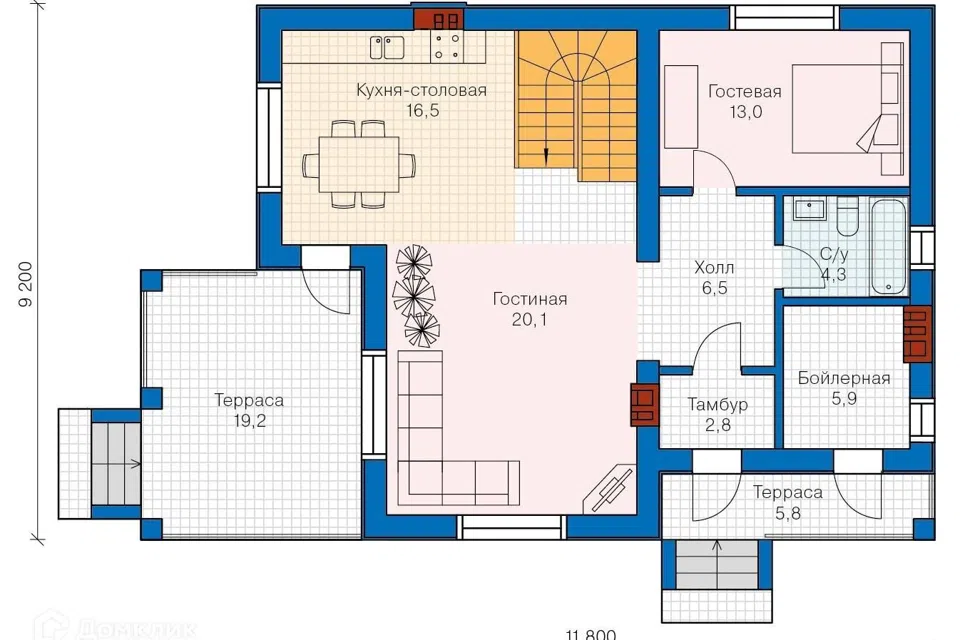 Проект дома Европейский 1 из материала Газобетонные блоки площадью
       148 м²,
       3 спальни,
       2 этажа