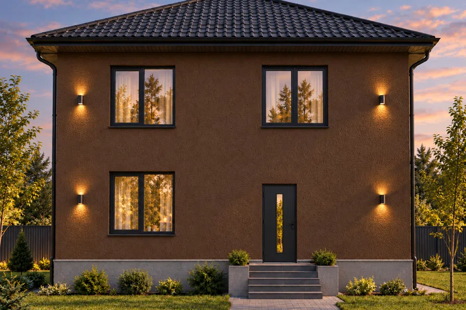 Проект дома Вертикаль из материала Кирпич площадью
       146 м²,
       4 спальни,
       2 этажа