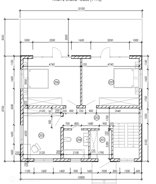 Проект дома Проект 151 из материала Кирпич площадью
145,65 м²,
4 спальни,
2 этажа