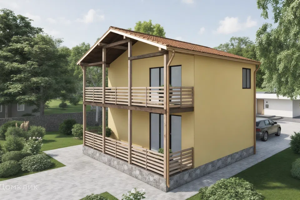 Проект дома Двухэтажный дом ЭС 147 из материала SIP-панели площадью 
       123,4 м²,
       3 спальни,
       2 этажа