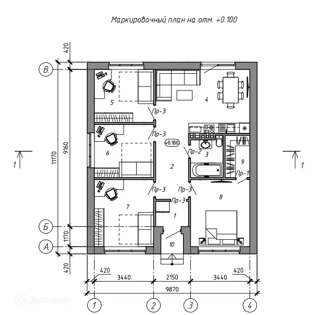 Проект дома проект 85м2 из материала Кирпич площадью
85 м²,
4 спальни,
1 этаж