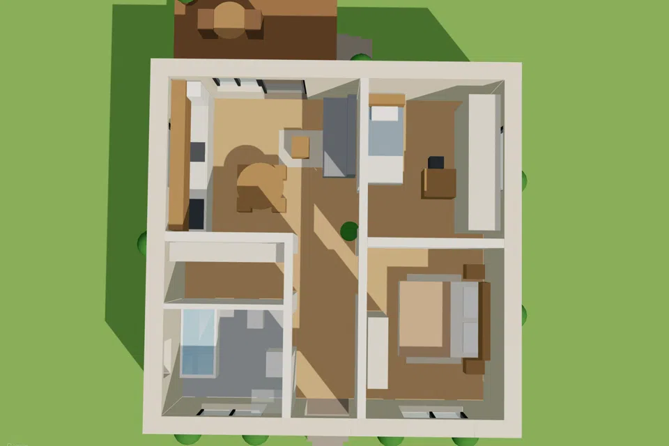 Проект дома Лайт из материала Кирпич площадью
       64 м²,
       2 спальни,
       1 этаж
