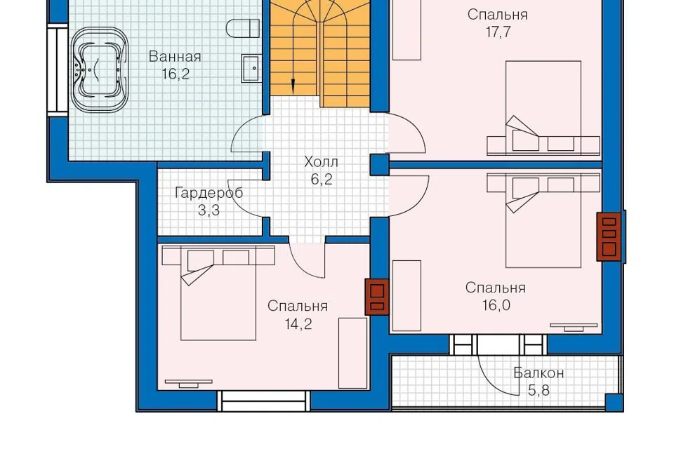 Проект дома Европейский 1 из материала Газобетонные блоки площадью
       148 м²,
       3 спальни,
       2 этажа
