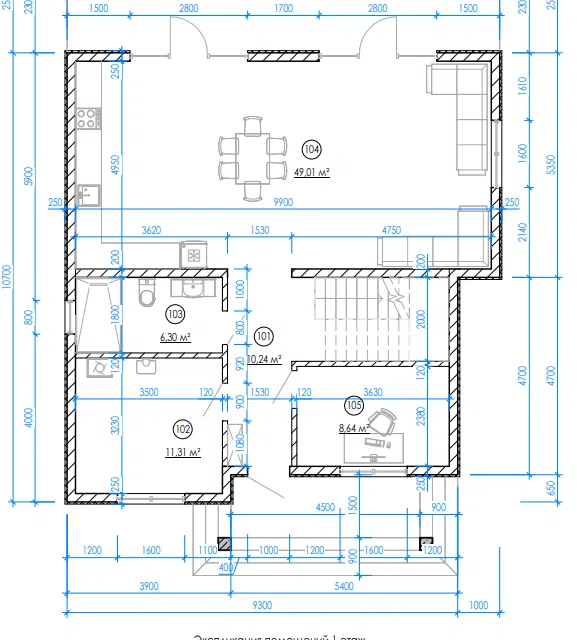 Проект дома Проект 149 из материала Кирпич площадью
168 м²,
4 спальни,
2 этажа