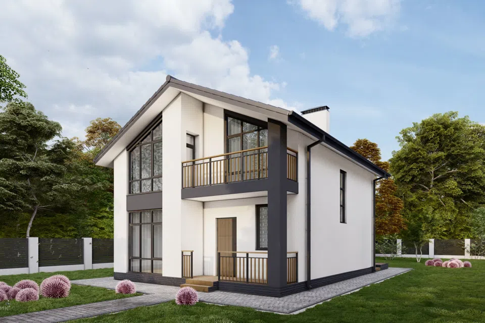 Проект дома Проект 107 из материала Кирпич площадью
124,38 м²,
4 спальни,
2 этажа