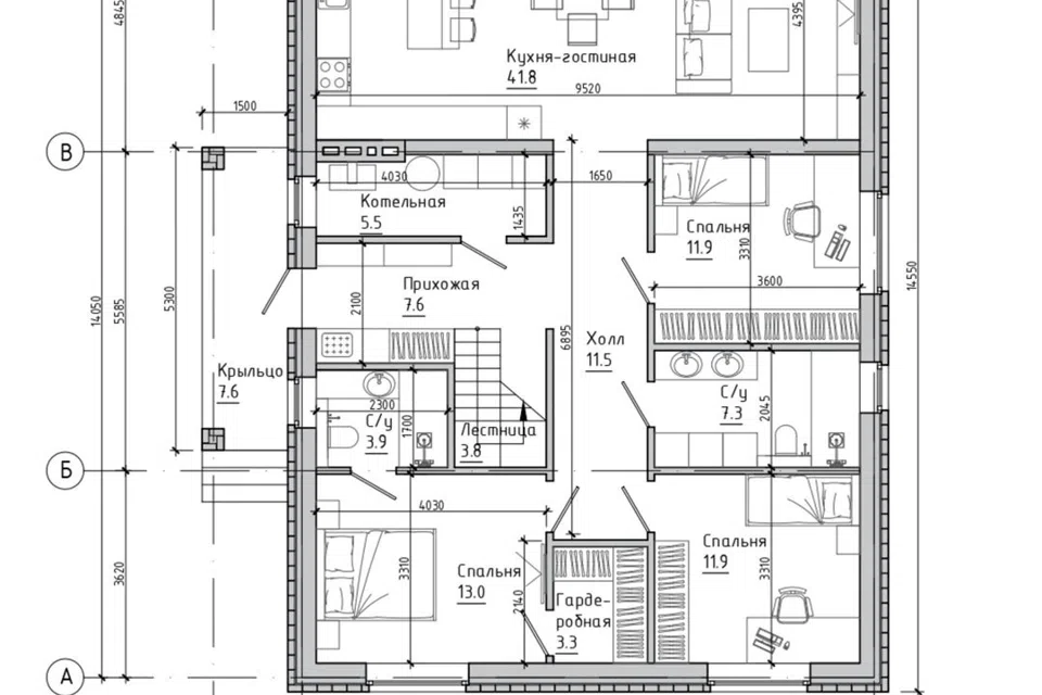 Проект дома BН 180 из материала Керамические блоки площадью
       178,6 м²,
       3 спальни,
       2 этажа