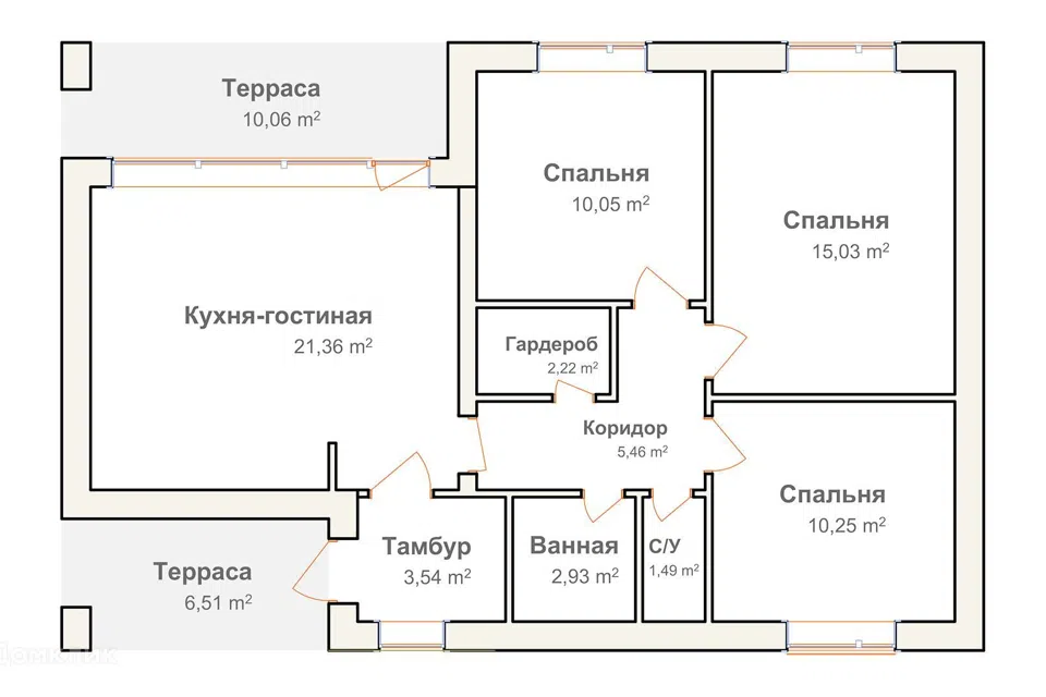 Проект дома Смарт L91 из материала Газобетонные блоки площадью 
       91 м²,
       3 спальни,
       1 этаж