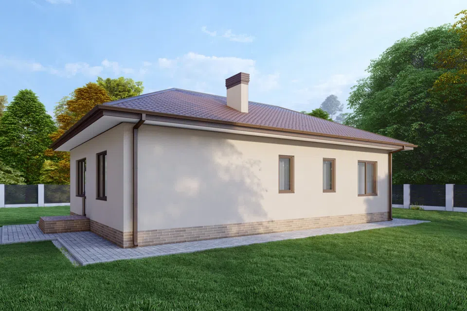 Проект дома Проект 125 из материала Кирпич площадью
98,5 м²,
3 спальни,
1 этаж