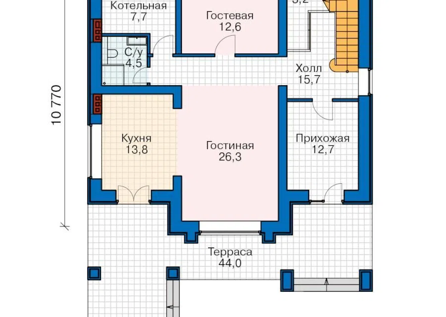 Проект дома Райт 1 из материала Газобетонные блоки площадью
       194 м²,
       4 спальни,
       2 этажа