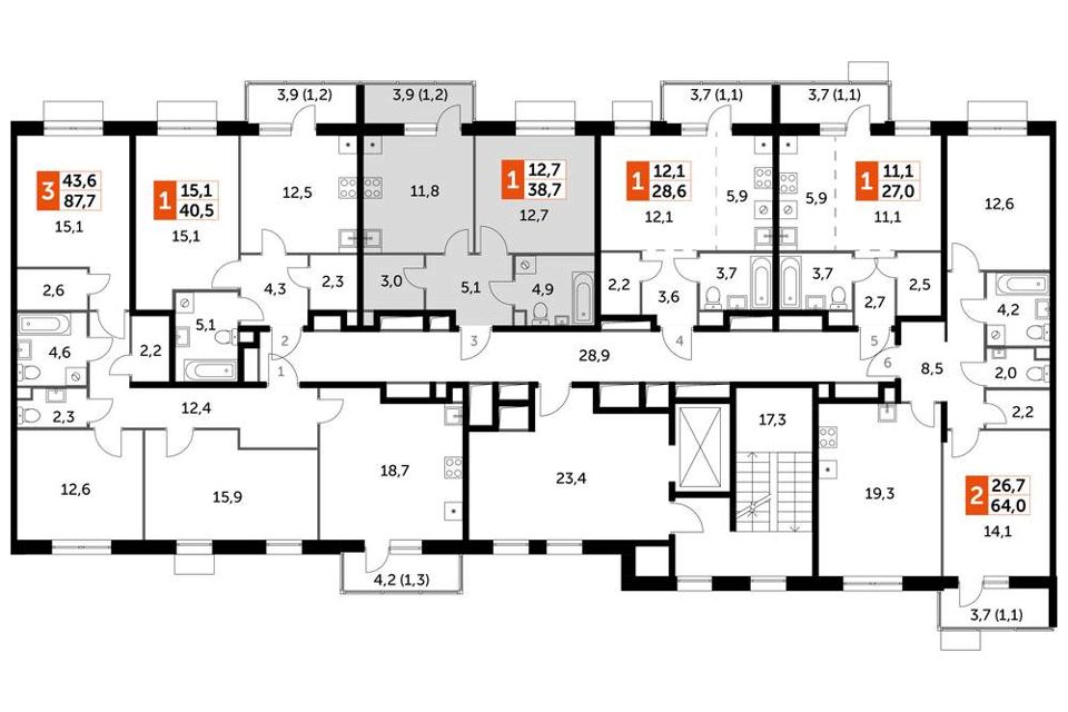Продаётся 1-комнатная квартира, 38.6 м²