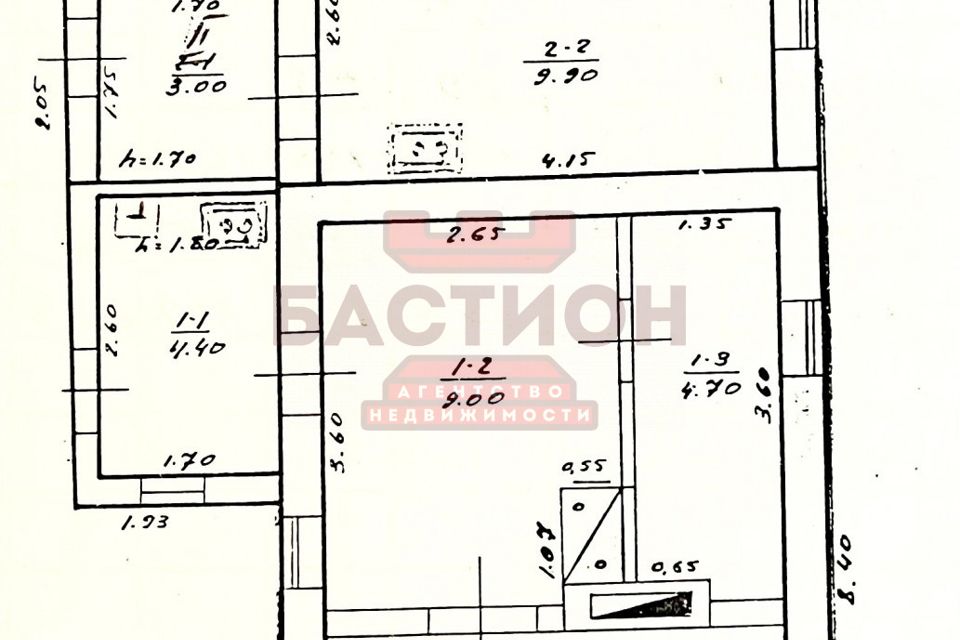 Продаётся 1-этажный дом, 60 м²