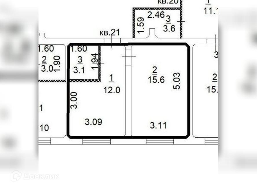 Продаётся 1-комнатная квартира, 30.7 м²