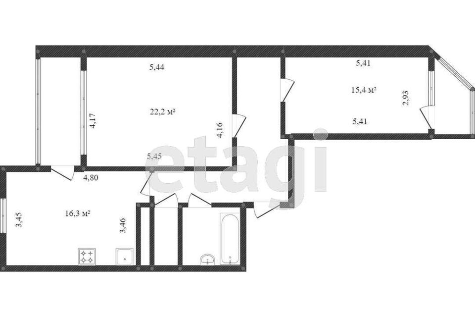 Продаётся 2-комнатная квартира, 68 м²