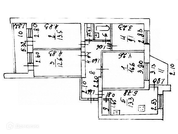 Продаётся 4-комнатная квартира, 86.3 м²