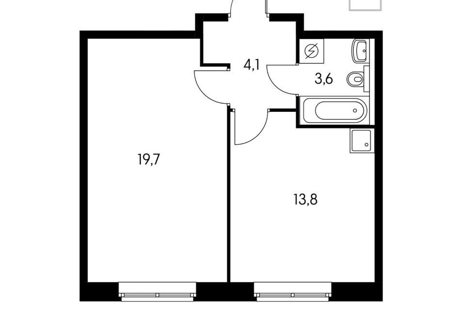 Продаётся 1-комнатная квартира, 41.1 м²
