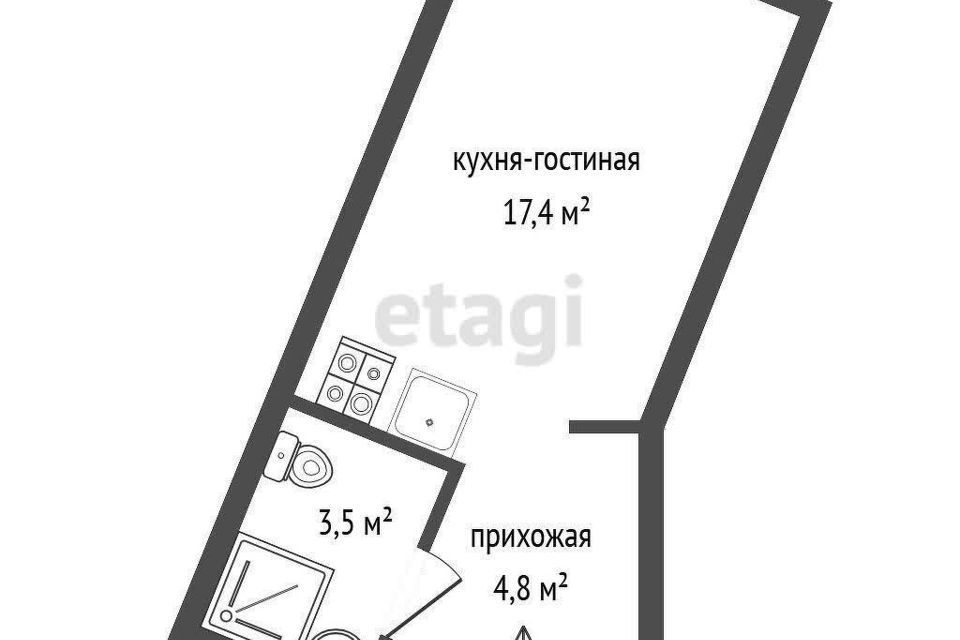 Продаётся студия, 26 м²