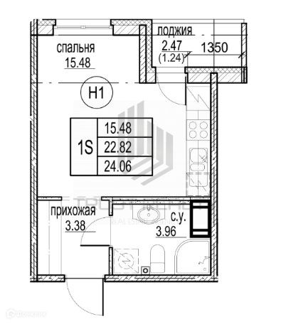 Продаётся студия, 24.06 м²