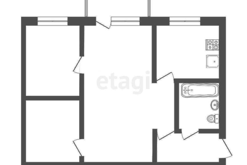 Продаётся 2-комнатная квартира, 45.8 м²