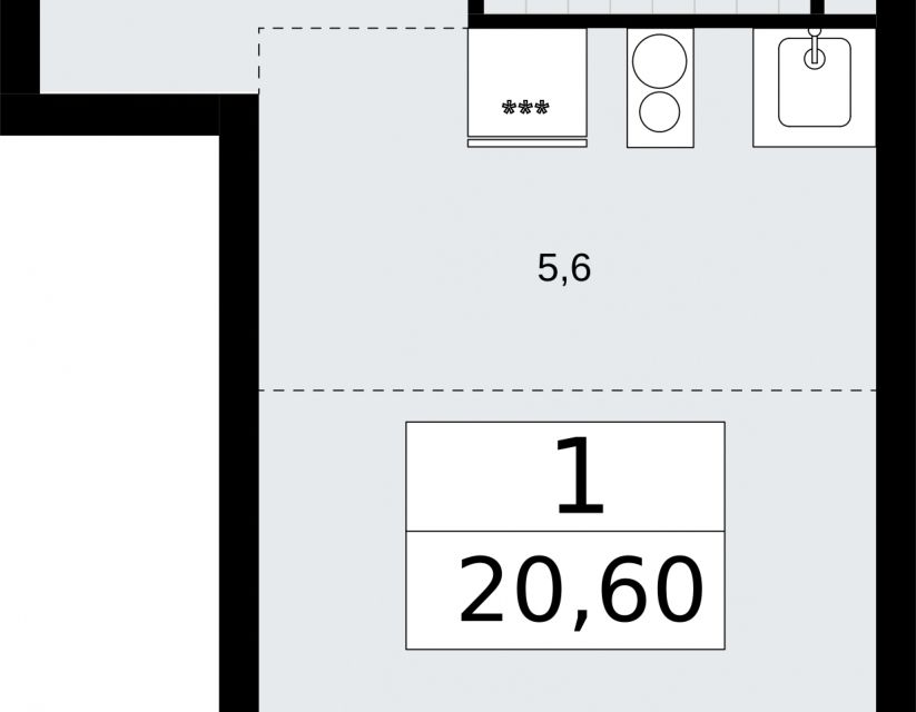 Продаётся студия, 20.6 м²