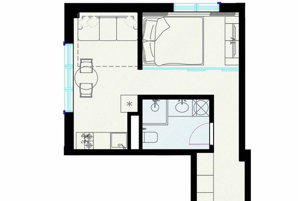 Продаётся 1-комнатная квартира, 29.8 м²