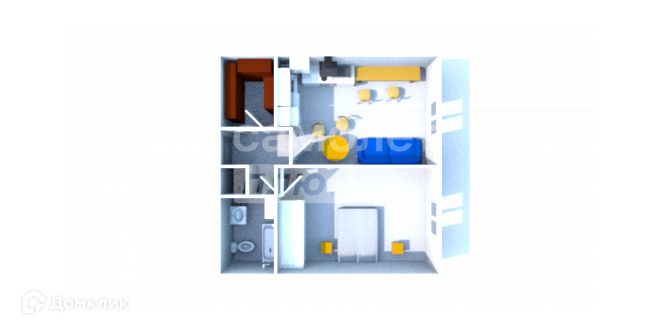 Продаётся 2-комнатная квартира, 41.4 м²