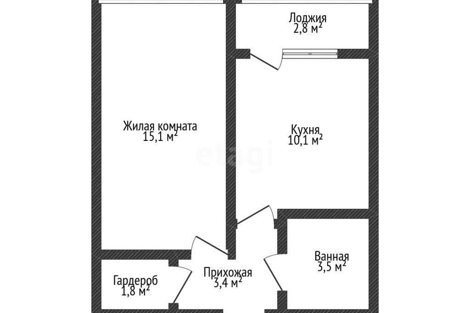 Продаётся 1-комнатная квартира, 36.7 м²