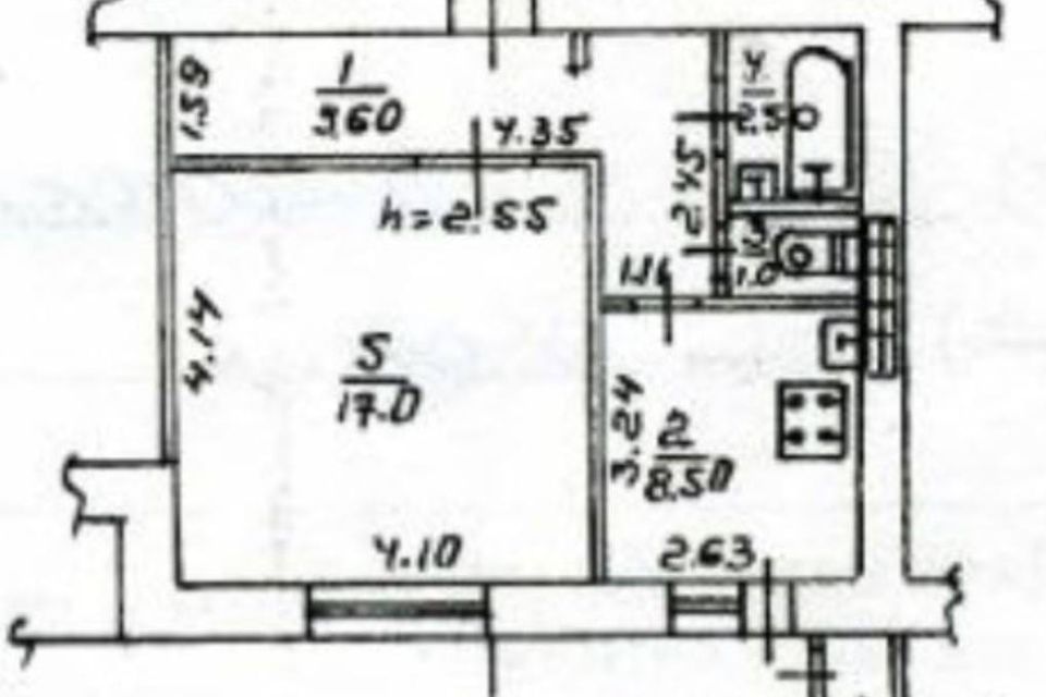 Продаётся 1-комнатная квартира, 40.2 м²