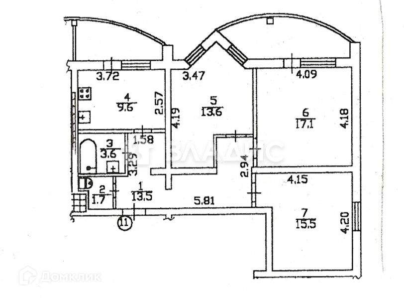 Продаётся 3-комнатная квартира, 82 м²