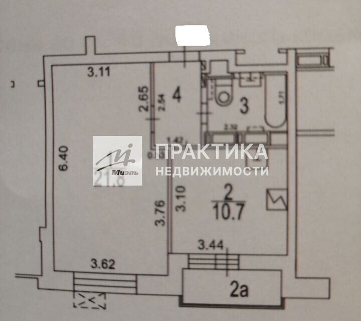 Продаётся 1-комнатная квартира, 41.6 м²
