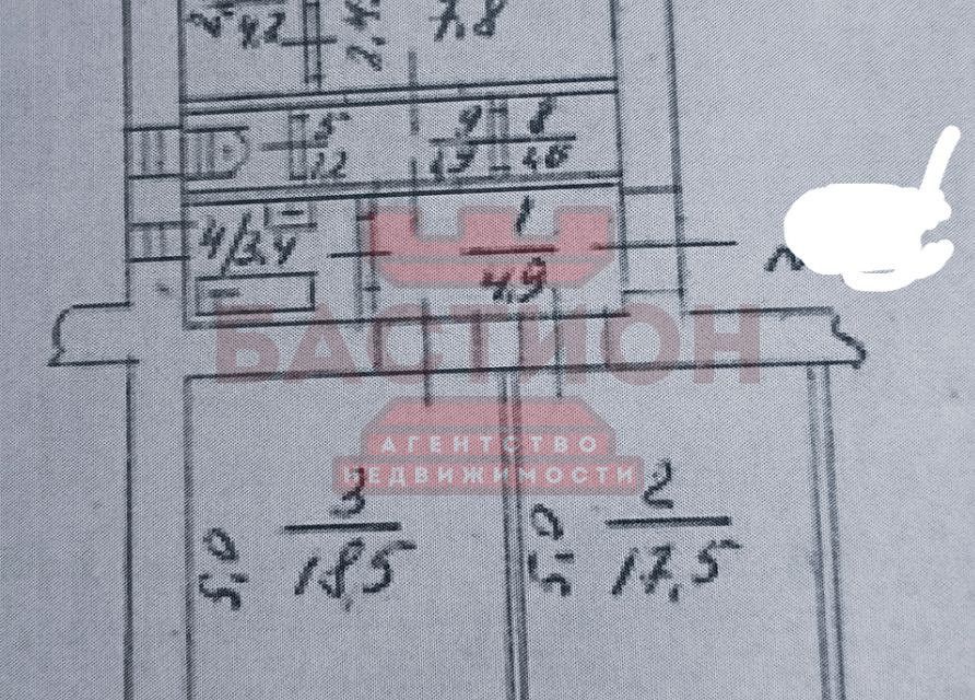 Продаётся 3-комнатная квартира, 63 м²