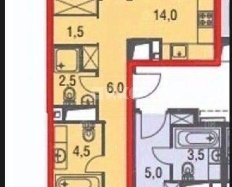 Продаётся 2-комнатная квартира, 52 м²