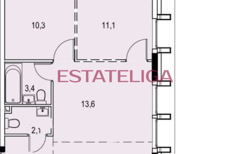 Продаётся 3-комнатная квартира, 50.4 м²