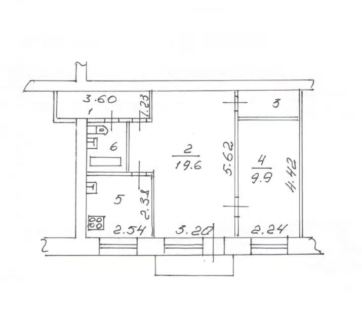 Продаётся 2-комнатная квартира, 45.7 м²