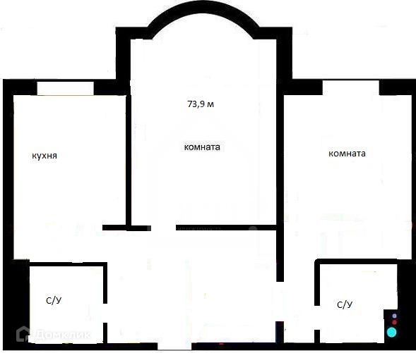 Продаётся 2-комнатная квартира, 74 м²