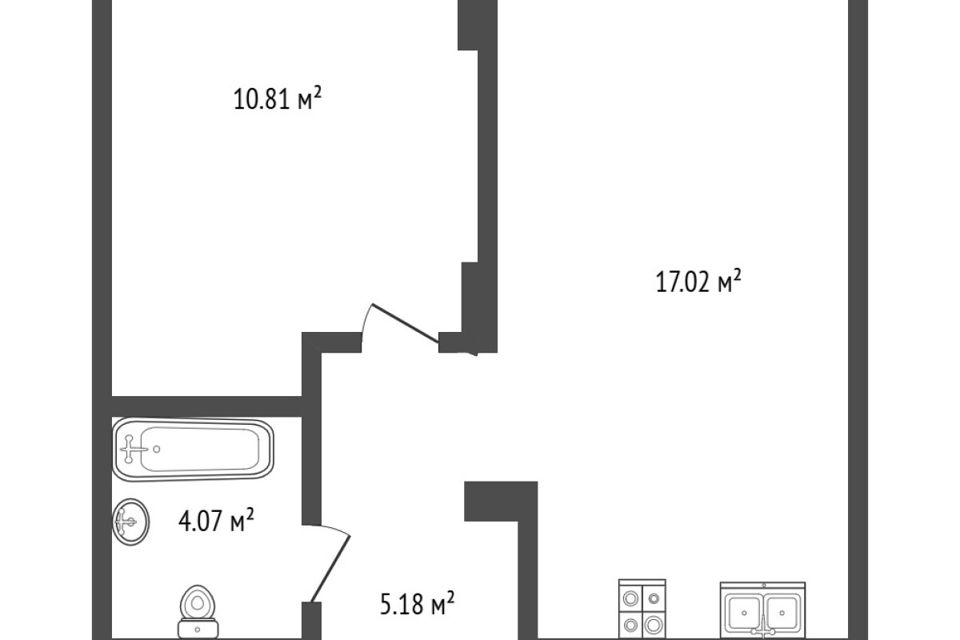 Продаётся 1-комнатная квартира, 37.1 м²