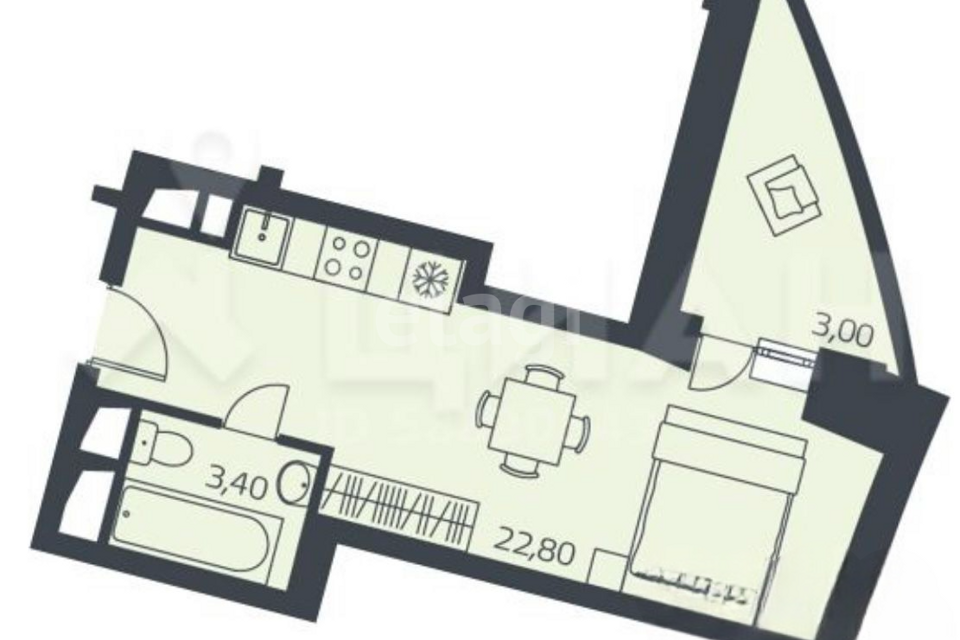 Продаётся студия, 29 м²