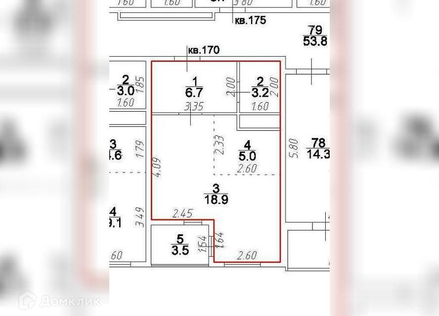 Продаётся 1-комнатная квартира, 33.8 м²