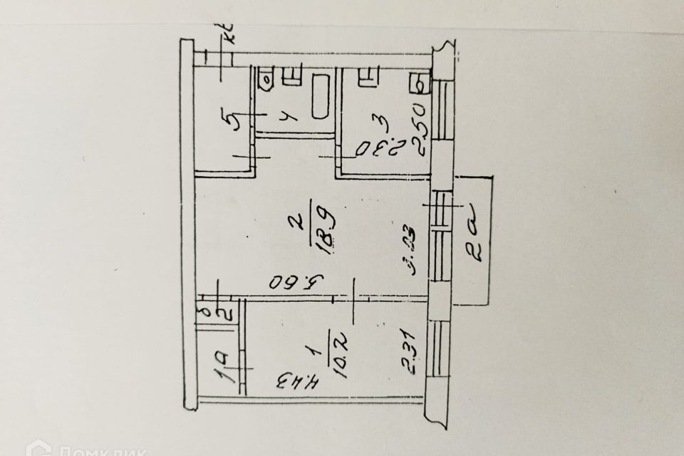 Продаётся 2-комнатная квартира, 44.2 м²