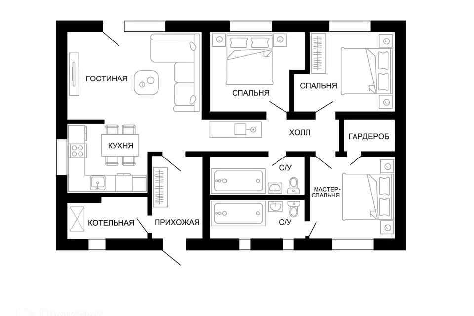 Продаётся 1-этажный дом, 106 м²