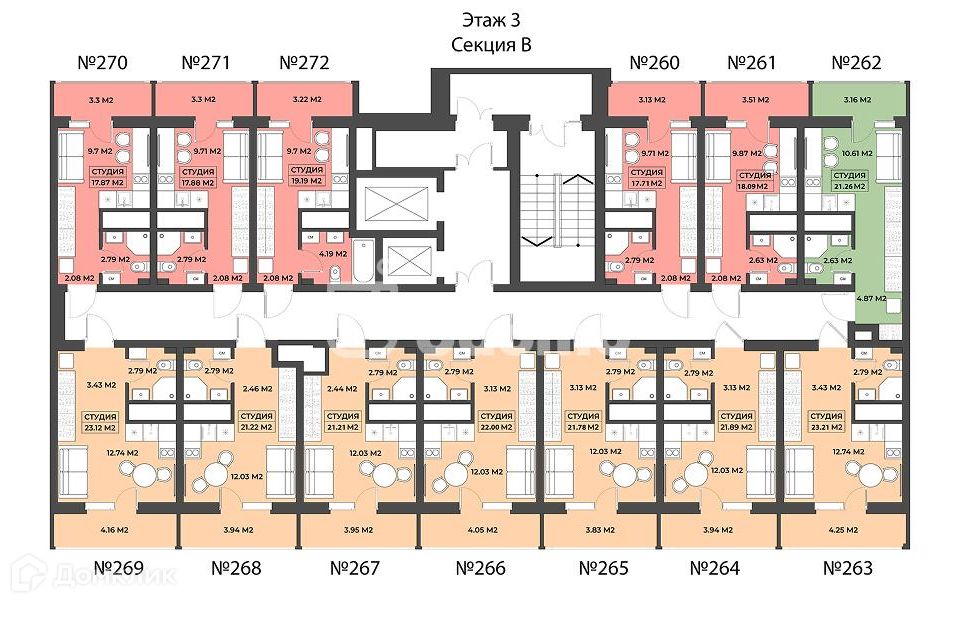 Продаётся студия, 19 м²