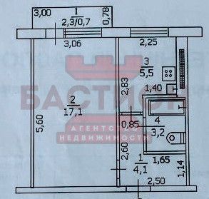 Продаётся 1-комнатная квартира, 30.6 м²